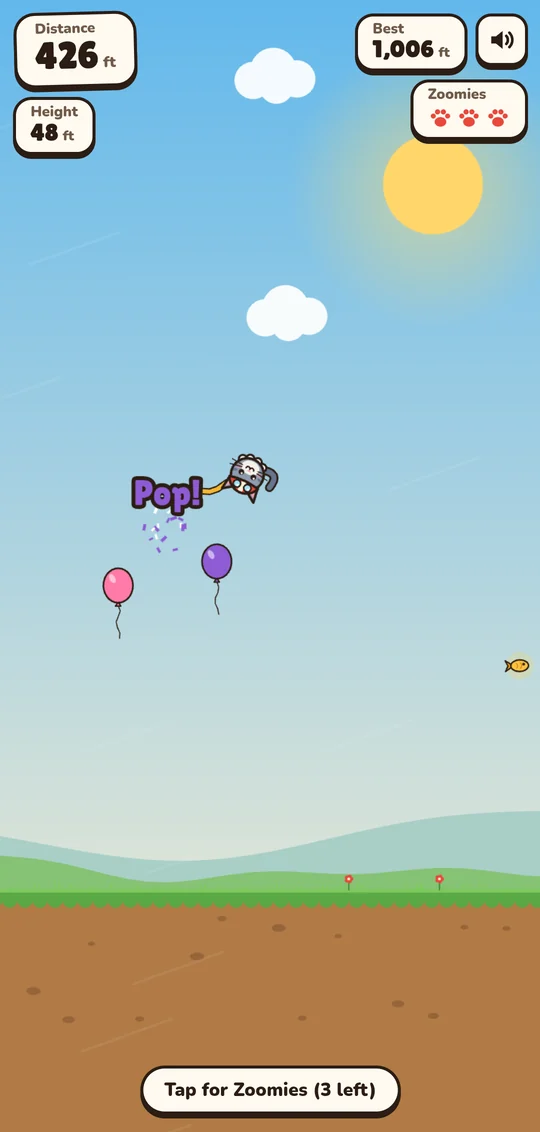 The cat popping a balloon in mid-air